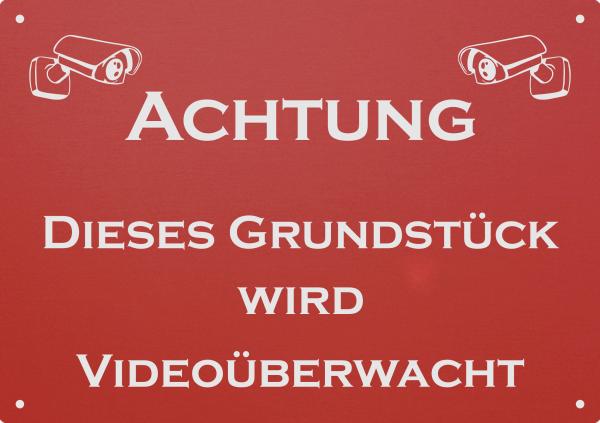 "Achtung Videoüberwachung...." Alu Hinweisschild